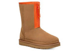 Women's UGG Classic Short Zipper Tape Logo Boot 'Chestnut'